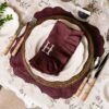Monogrammed Ruffle Napkin burgundy