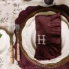 Monogrammed Ruffle Napkin burgundy