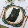 Monogrammed Ruffle Napkin Forest Green