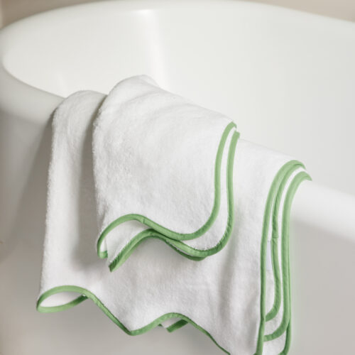 monogram scallop towels