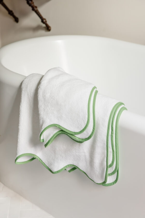 monogram scallop towels