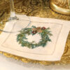 LINEN HEMSTITCH COCKTAIL NAPKIN – Christmas Wreath Cocktail Napkin