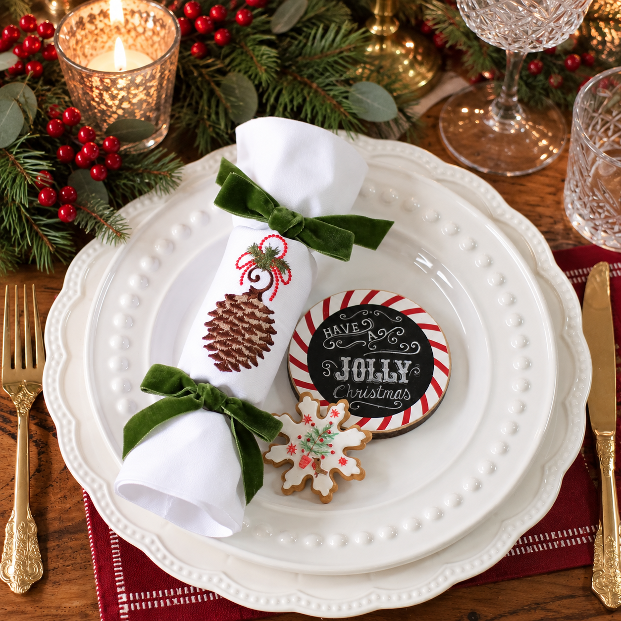 LUXURY REUSABLE CRACKERS Reusable Crackers Once Pulled Become Full Size Napkins Pine Cone