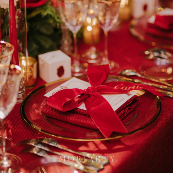 Cartier Christmas Dining At Two Temple Place - Velvet Ribbon Bow Embroidered with Brand Logo