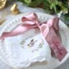 embroidered satin ribbon bow
