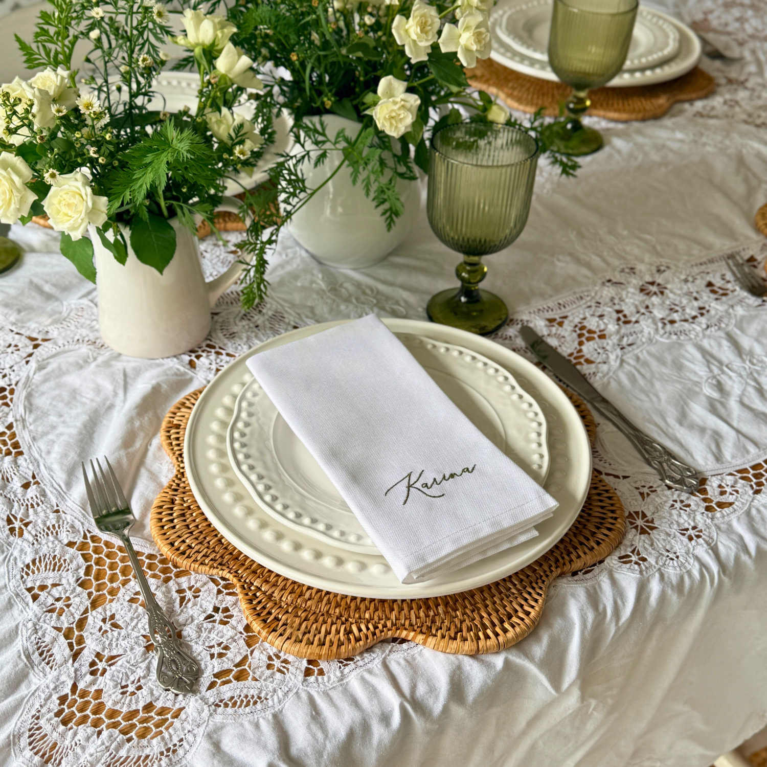 COTTON NAPKINS Personalised with Guest Name