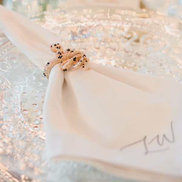 Napkin with Initials for Table Setting