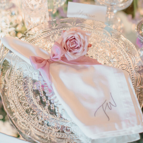 Napkin with Initials for Table Setting
