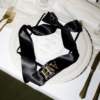 Embroidered Satin Ribbon Bow Embroidered With Guest Name