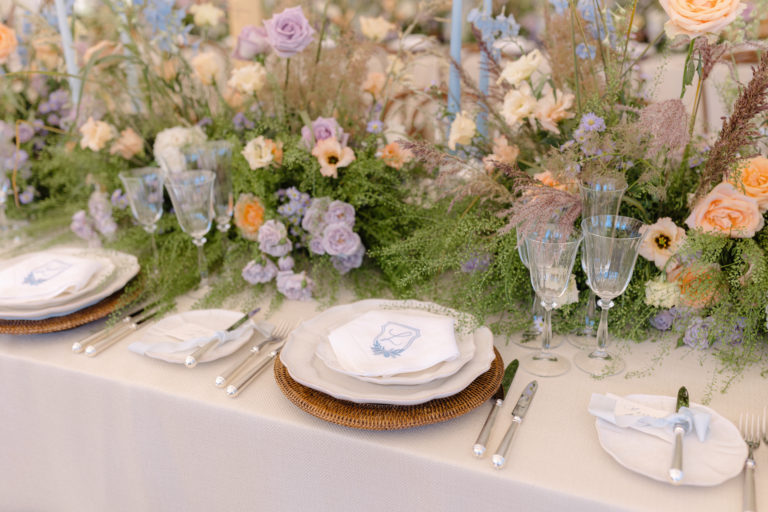 Luxury Floral Wedding With Custom Napkins