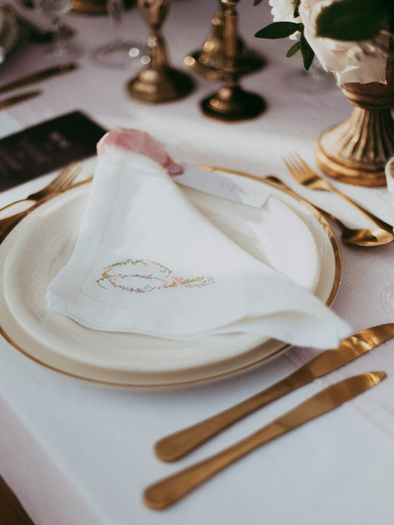 Romantic Outdoor Wedding With Vintage Floral Napkins
