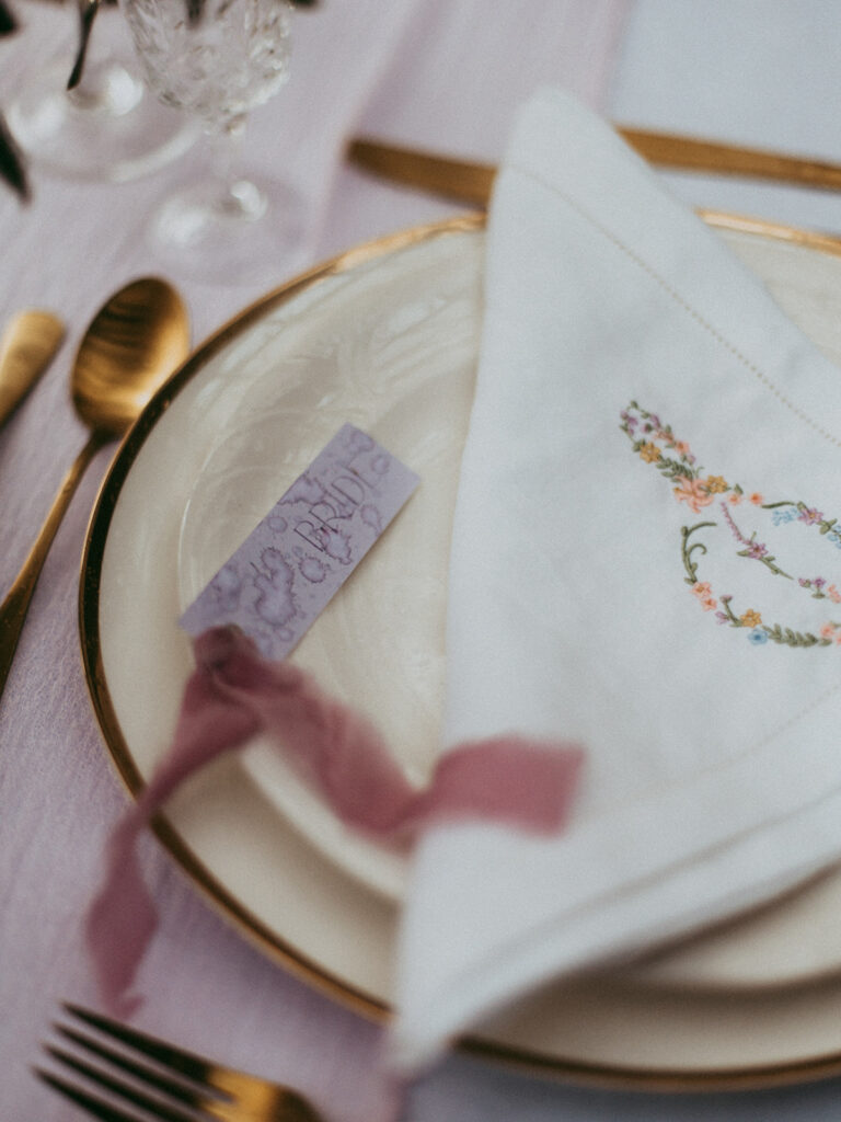 Romantic Outdoor Wedding With Vintage Floral Napkins