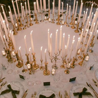 Candlelit Dinner Table Styling With Personalised Place Settings
