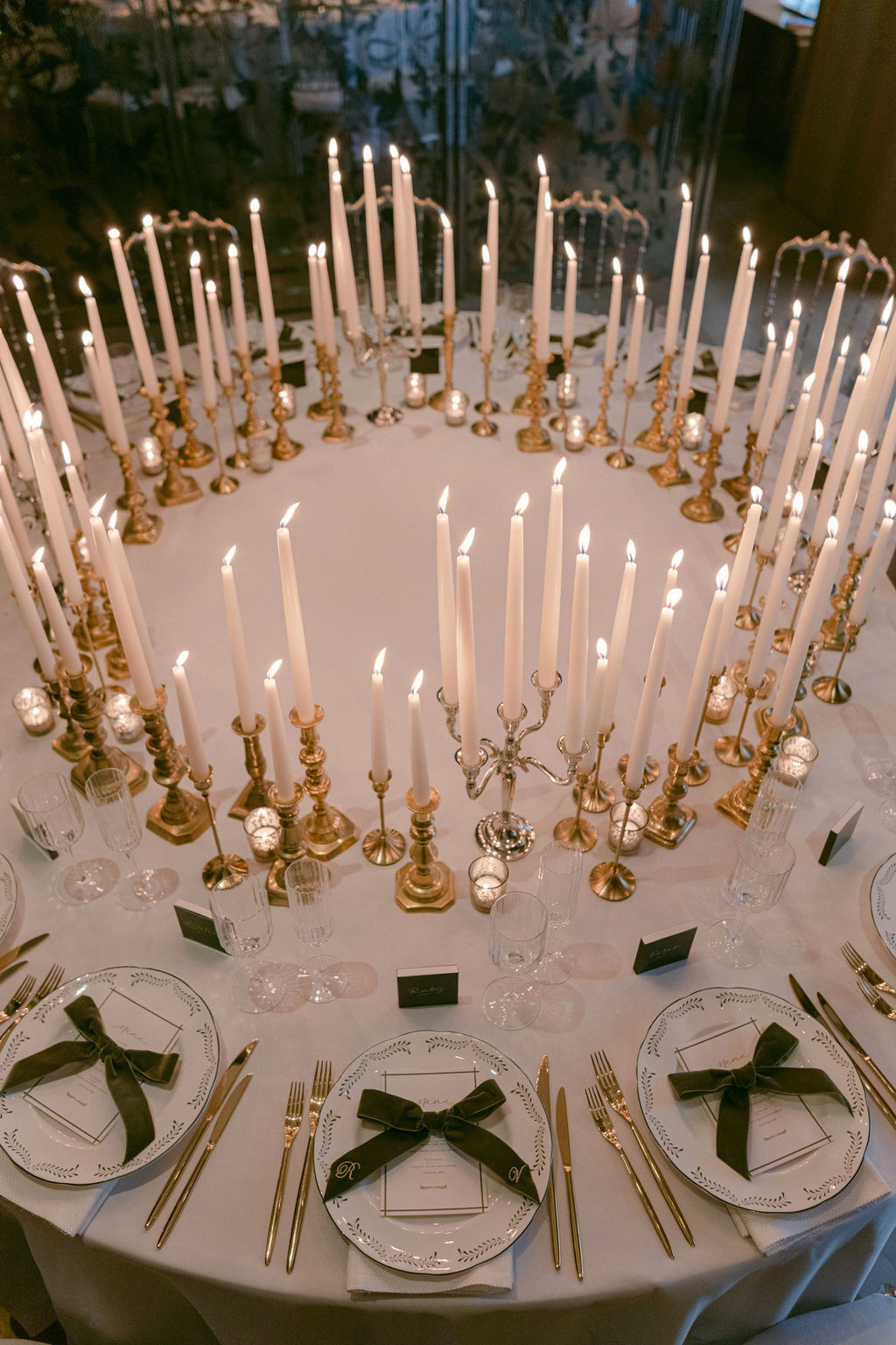 Candlelit Dinner Table Styling With Personalised Place Settings
