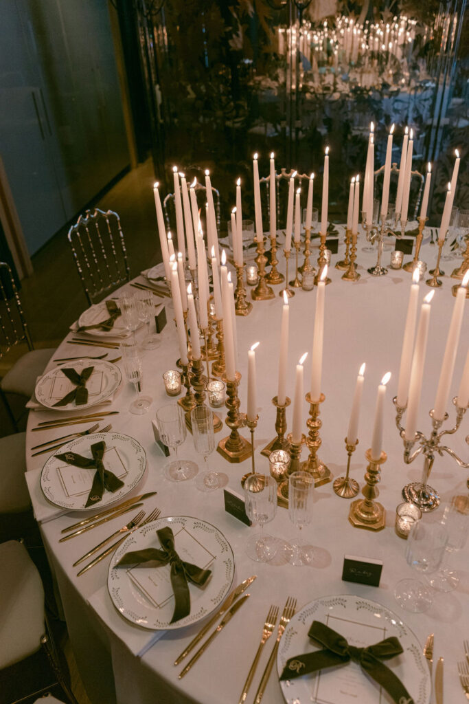 Candlelit Dinner Table Styling With Personalised Place Settings