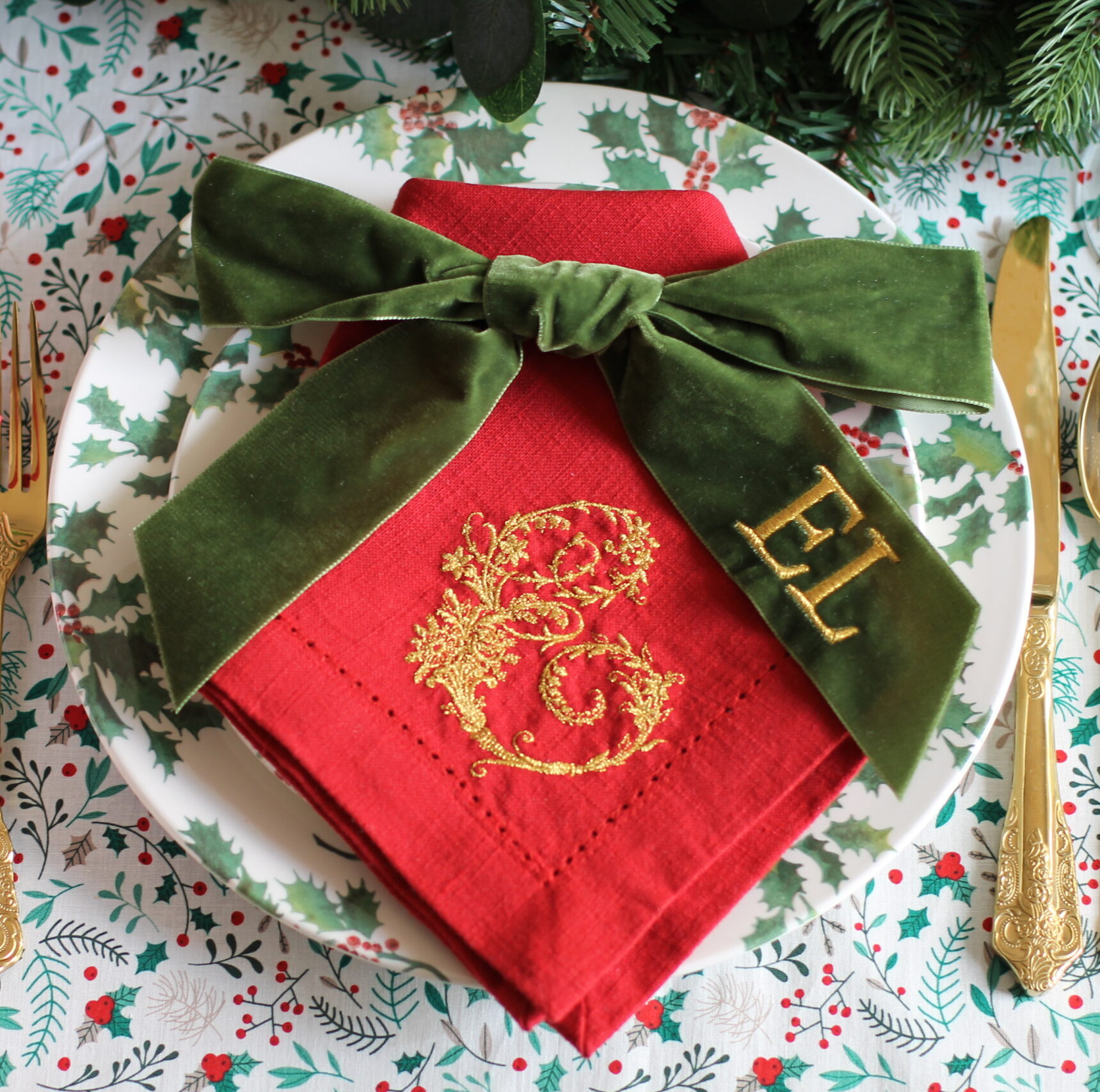 Embroidered Ribbon & Bows The Embroidered Napkin Company