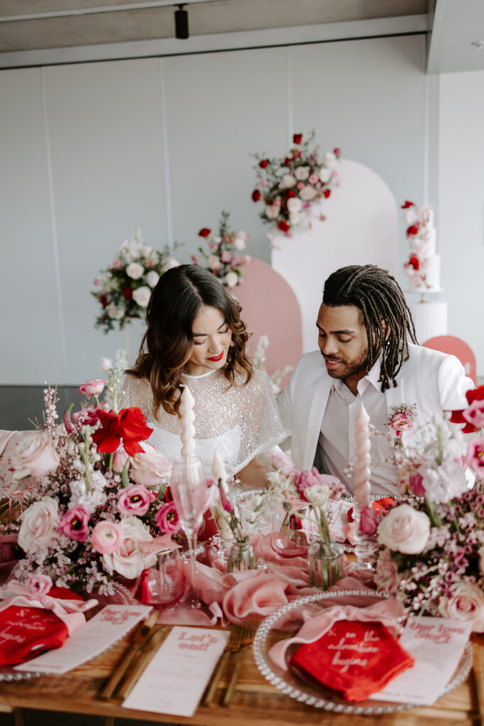 Retro Red and Pink Wedding Ideas For A Valentine's Celebration