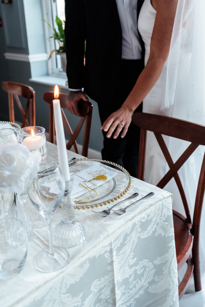 Monochrome Wedding With Custom Wedding Napkins At Worlington Hall