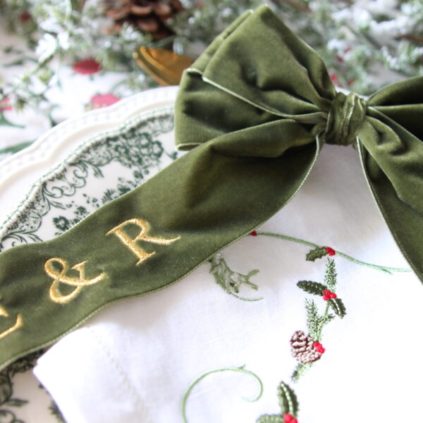 Personalised Bow for Napkins - Triple Velvet Bow