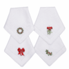 LINEN HEMSTITCH NAPKIN – Set of 4 embroidered Christmas Napkins