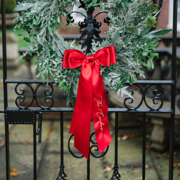 Personalised Christmas Wreath Bow