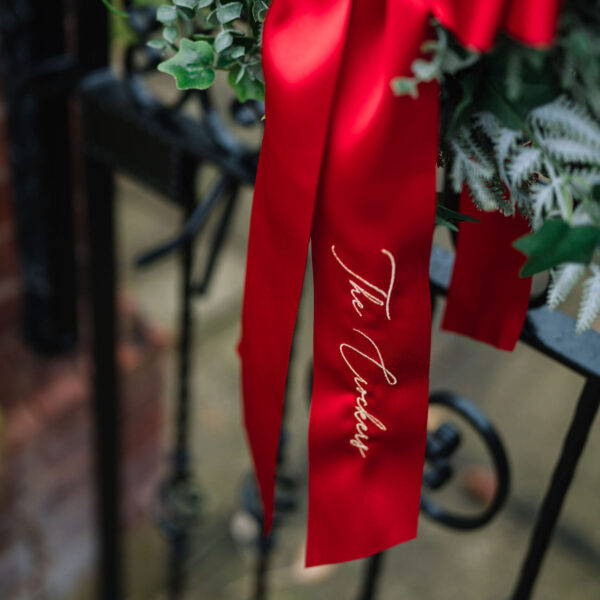 Personalised Christmas Wreath Bow