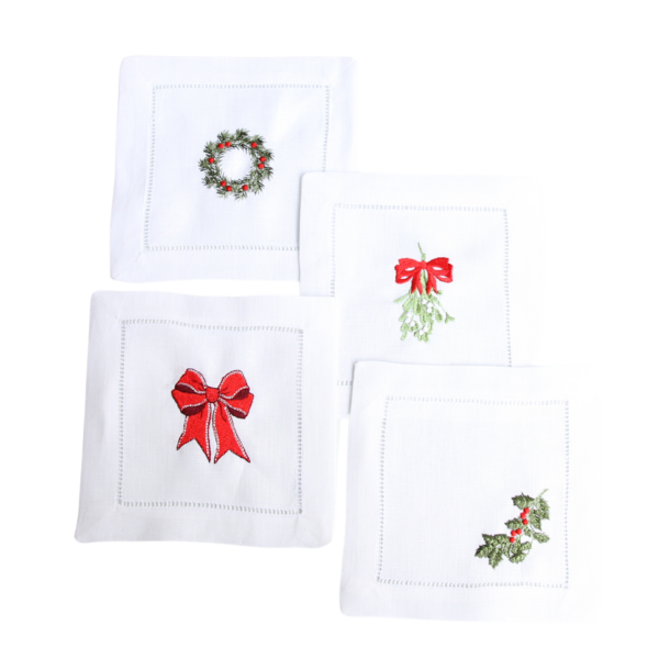 Set of christmas cocktail napkins