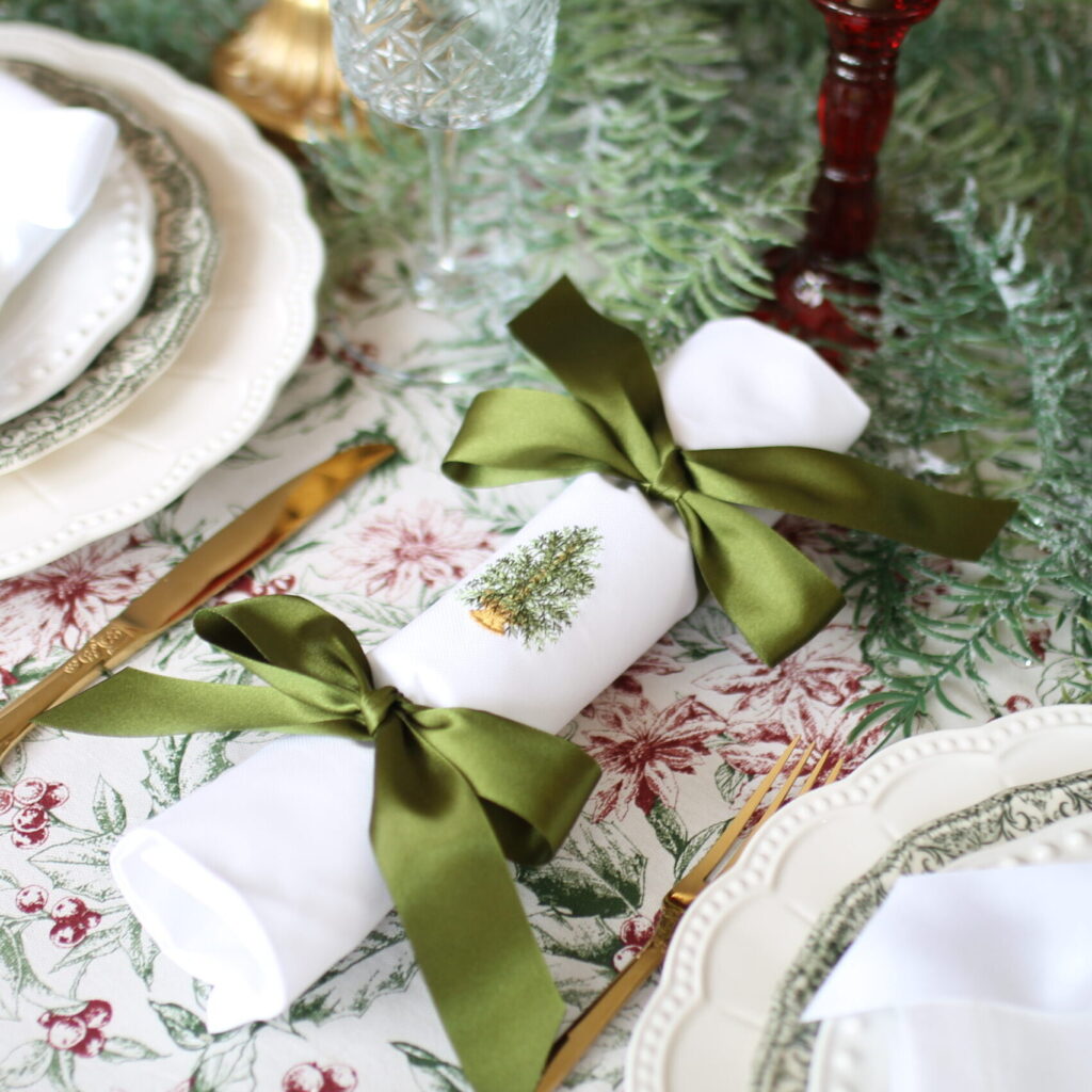 Elevate Your Festive Decor With Our Personalised Christmas Napkins and Bows