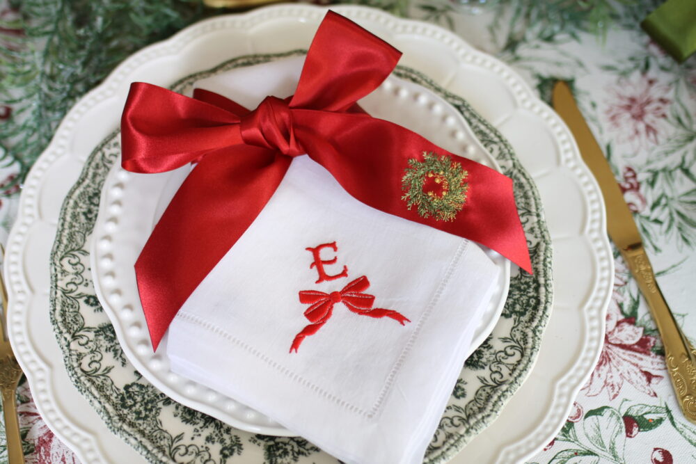 Elevate Your Festive Decor With Our Personalised Christmas Napkins and Bows