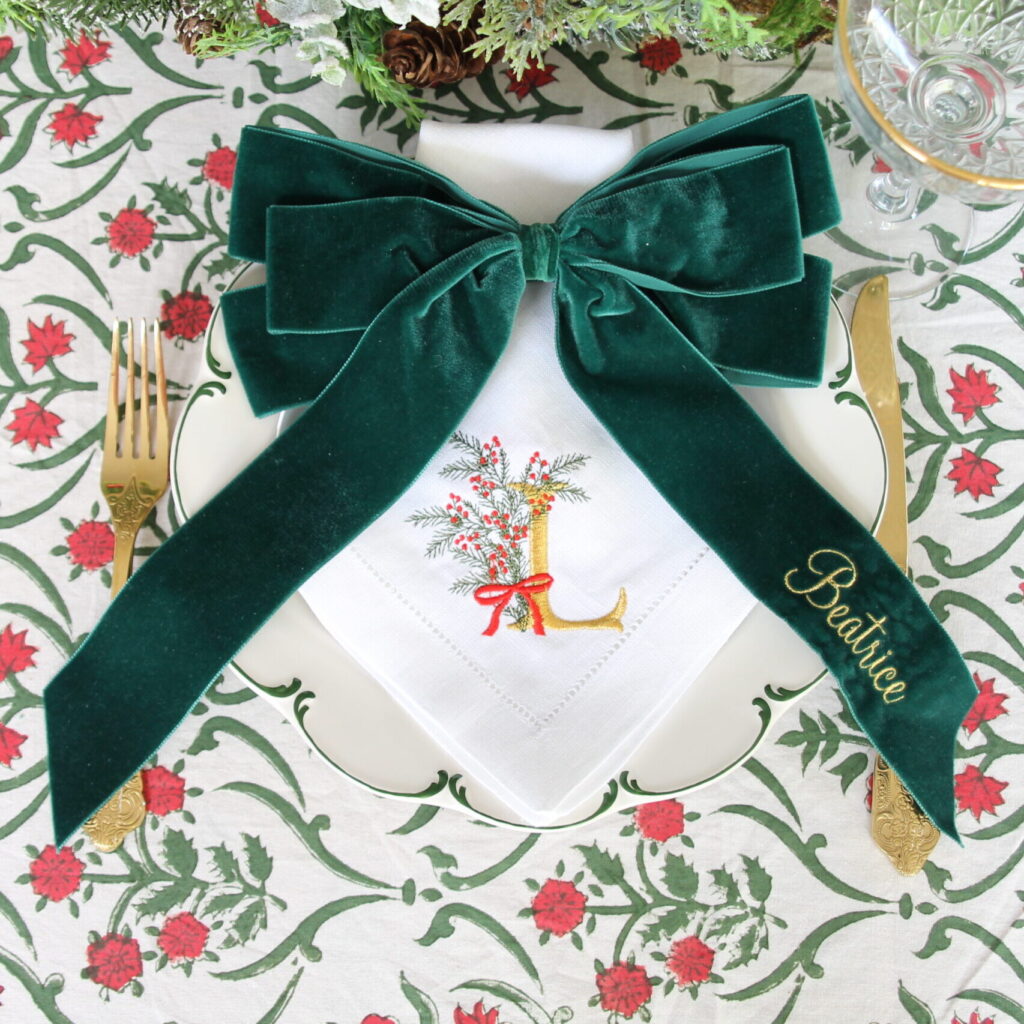 Elevate Your Festive Decor With Our Personalised Christmas Napkins and Bows