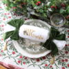 MAXI RUFFLE CHRISTMAS CRACKER – Reusable Crackers Once “Pulled” Becomes Full Size Napkin – Personalised with Pine Monogram Name