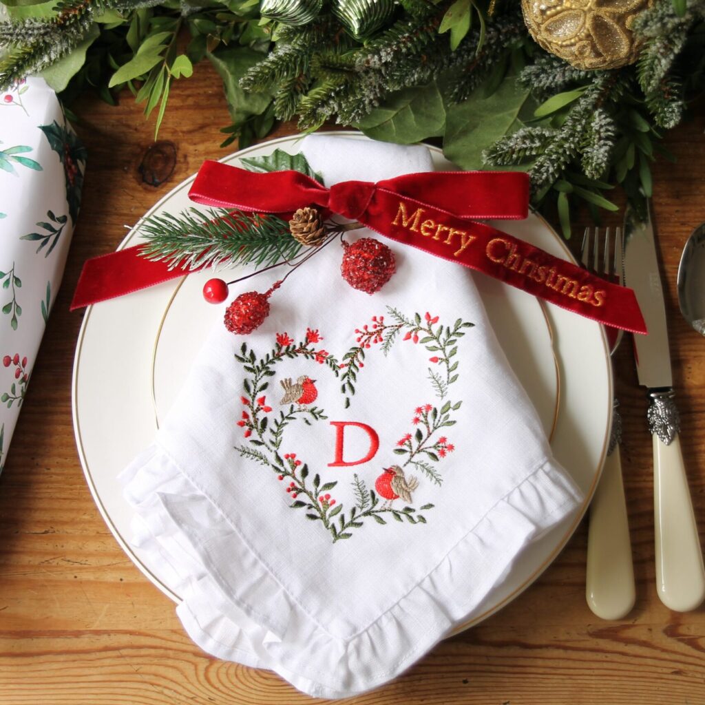 Elevate Your Festive Decor With Our Personalised Christmas Napkins and Bows