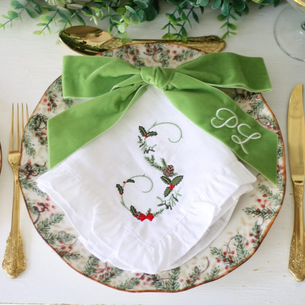 Elevate Your Festive Decor With Our Personalised Christmas Napkins and Bows