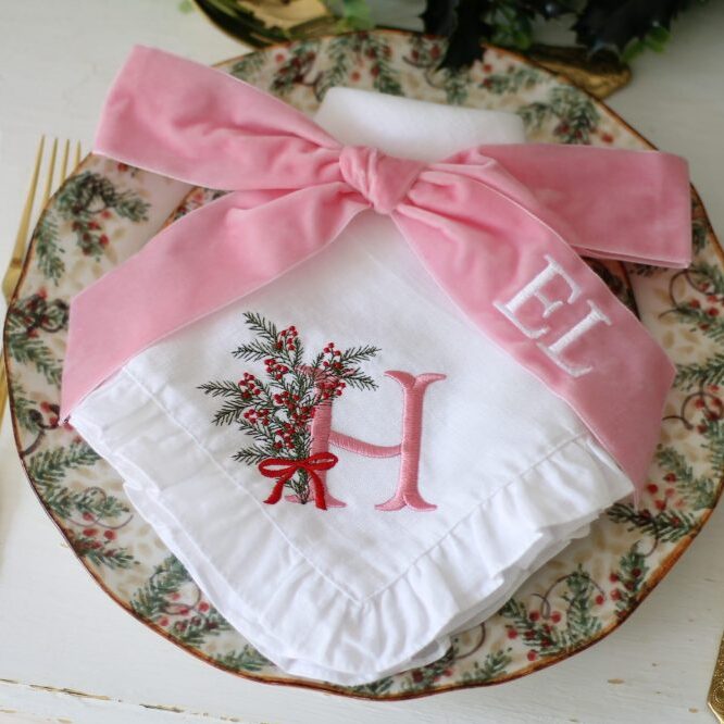 Elevate Your Festive Decor With Our Personalised Christmas Napkins and Bows