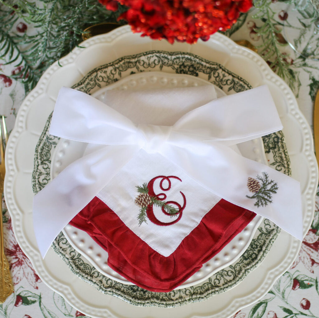 Elevate Your Festive Decor With Our Personalised Christmas Napkins and Bows