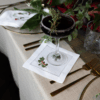LINEN HEMSTITCH COCKTAIL NAPKINS Set of 4 embroidered Christmas Cocktail Napkins