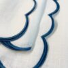 White Napkin with Blue Scallop edge