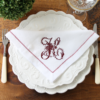 WASHED LINEN WITH CONTRAST HEMSTITCH NAPKIN - Personalised with Name or Monogram