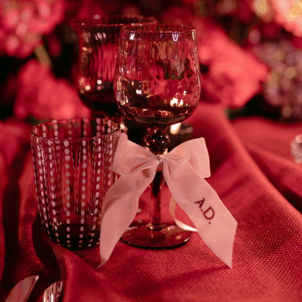 Mini Personalised Bow Embroidered With Guest Name Initials – with Ties