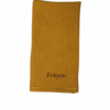 Soft linen napkin | Saffron | Chocolate 1145 embroidery
