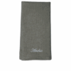 Soft linen napkin | Moss | Pale grey 1011 embroidery