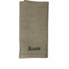 Soft linen napkin | Natural | Forest green 1370 embroidery