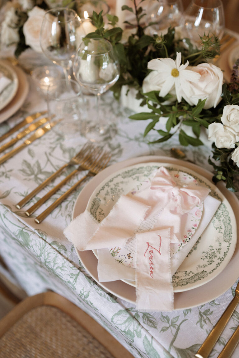 Personalised Embroidered Bows For A Black-Tie Wedding at Euridge Manor