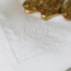 IRISH LINEN HEMSTITCH NAPKIN - Chic Outline Monogram Napkin