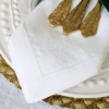 IRISH LINEN HEMSTITCH NAPKIN - Chic Outline Monogram Napkin