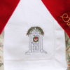 LINEN HEMSTITCH COCKTAIL NAPKIN - Personalised Door Portrait with Christmas Wreath