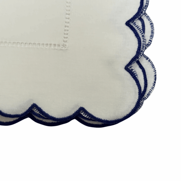 Monogrammed blue Scallop Napkins