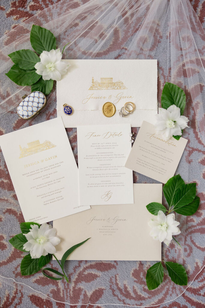 Custom Wedding Napkins for a Luxury Wedding at Cliveden House