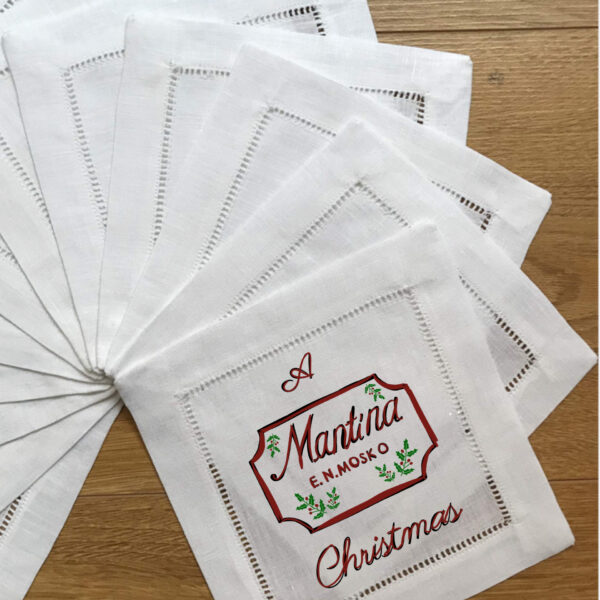 custom linen cocktail napkins