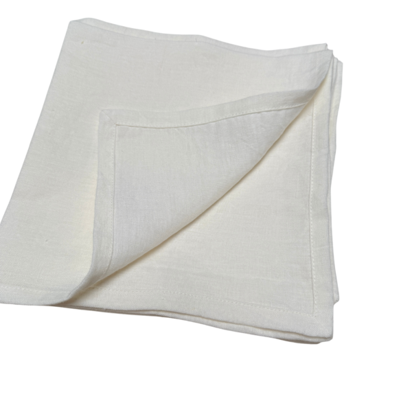 LINEN NAPKINS Plain hem cream napkin LINEN NAPKIN - Plain hem cream napkin